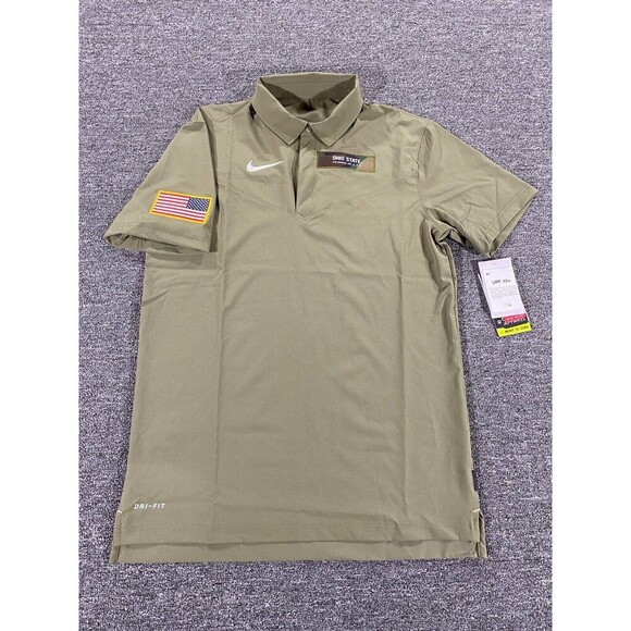 Nike Ohio State Buckeyes Shirt Mens Small Green Polo Military Elite DD3845-222 - Picture 1 of 12